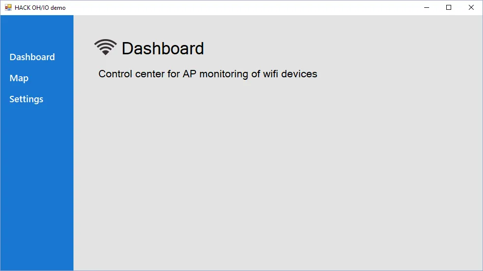 Homescreen of dashboard